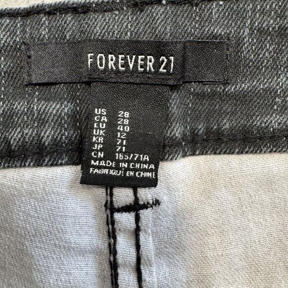 Forever 21 Womens US 28 Black Denim Star & Stripe Printed‎ High-Rise Shorts With - Picture 2 of 6